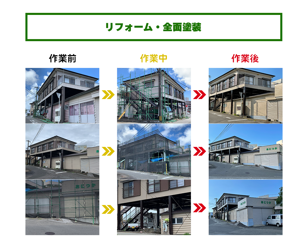 家の壁の全面塗装